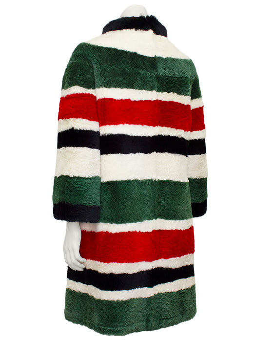 Striped Sheared Beaver Mini Coat