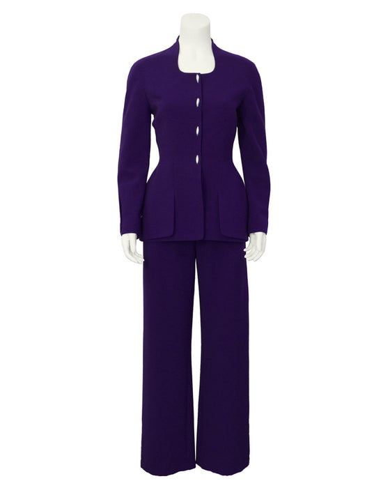 Purple Fitted Pant Suit