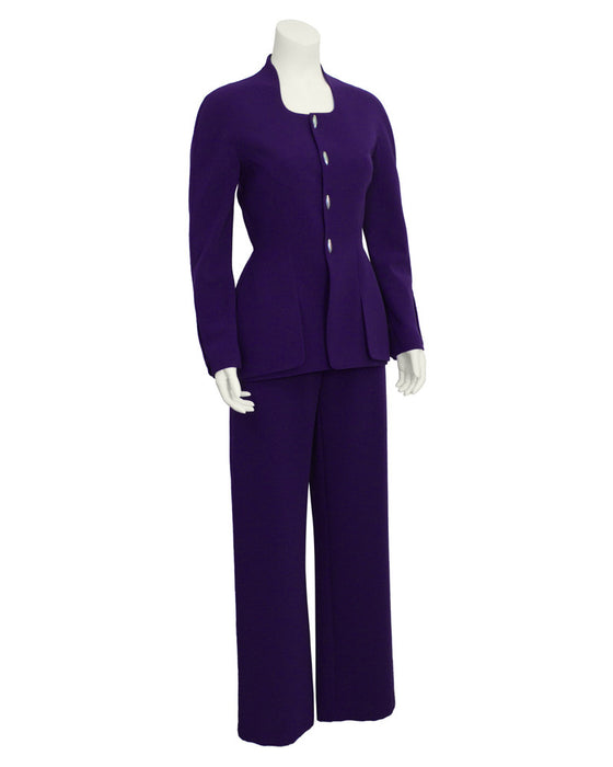 Purple Fitted Pant Suit