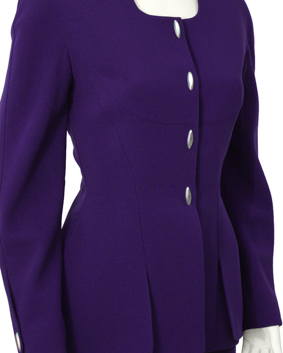 Purple Fitted Pant Suit