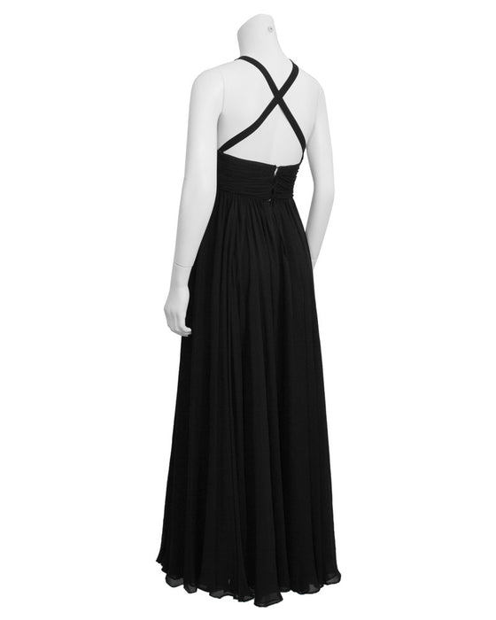 Black Silk Chiffon Gown