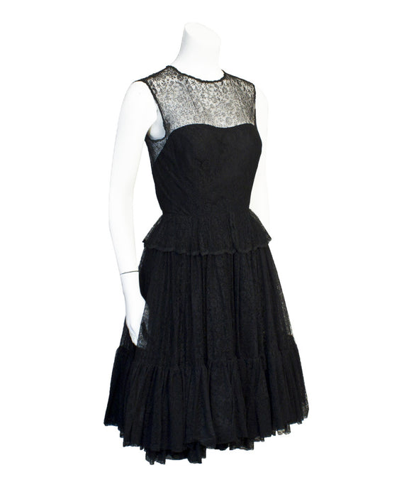Black Lace 1950's Dress