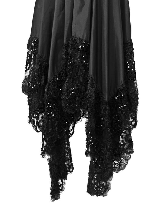 Black Lace Dress with Asymmetrical Hem