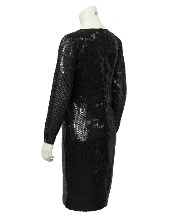 Black Long Sleeve Sequin Dress