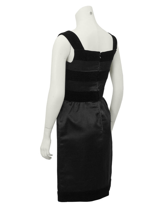 Black Silk and Velvet Cocktail Dress