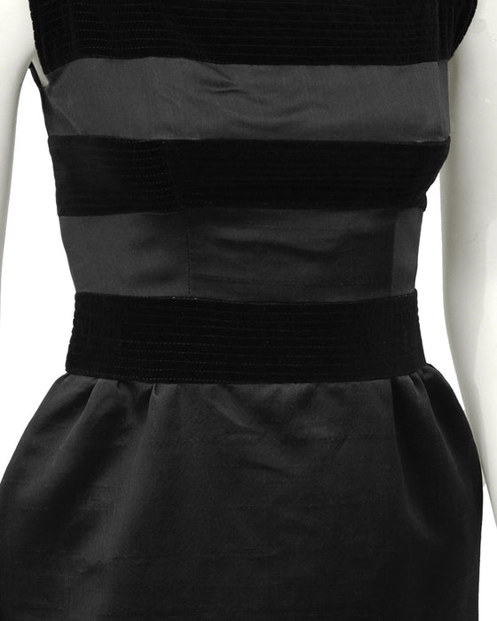 Black Silk and Velvet Cocktail Dress