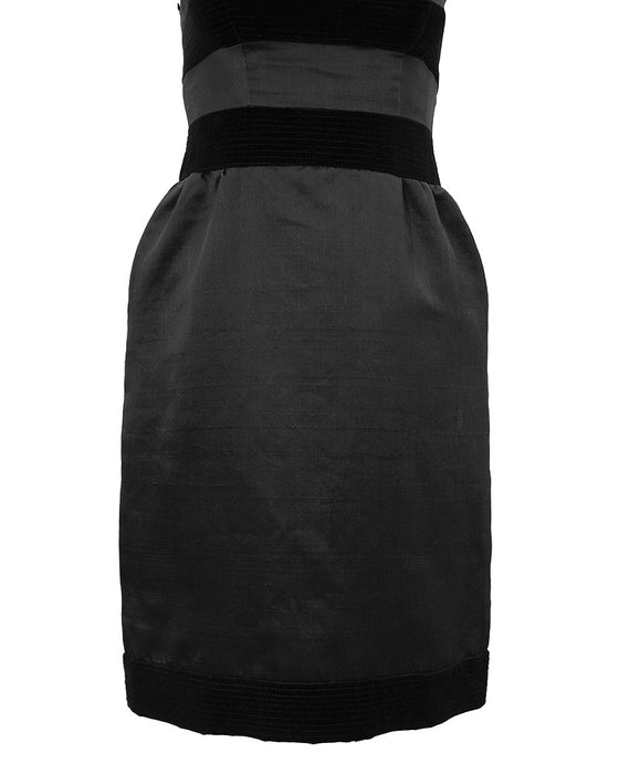 Black Silk and Velvet Cocktail Dress