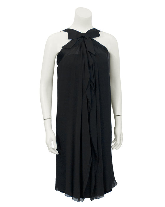 Black cocktail dress with bow