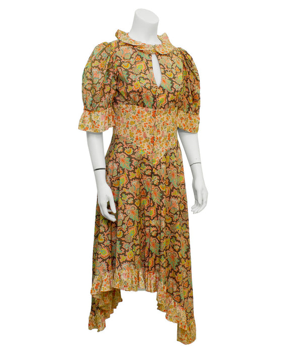 Floral Peekaboo-Front Midi Dress