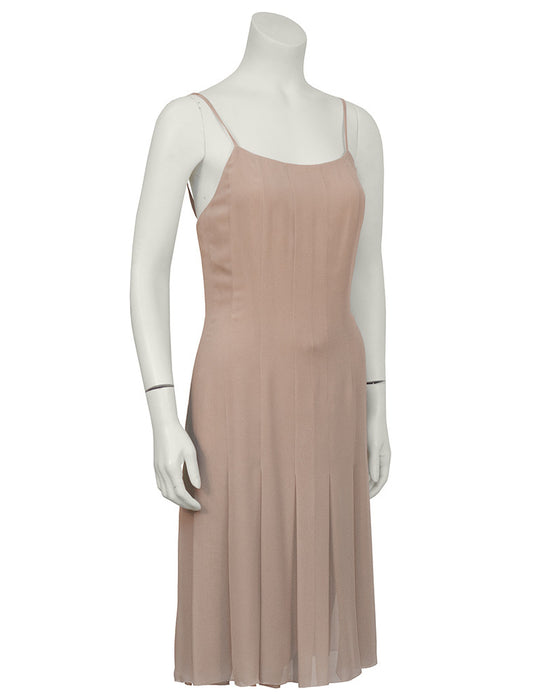 Taupe Chiffon Dress and Vest