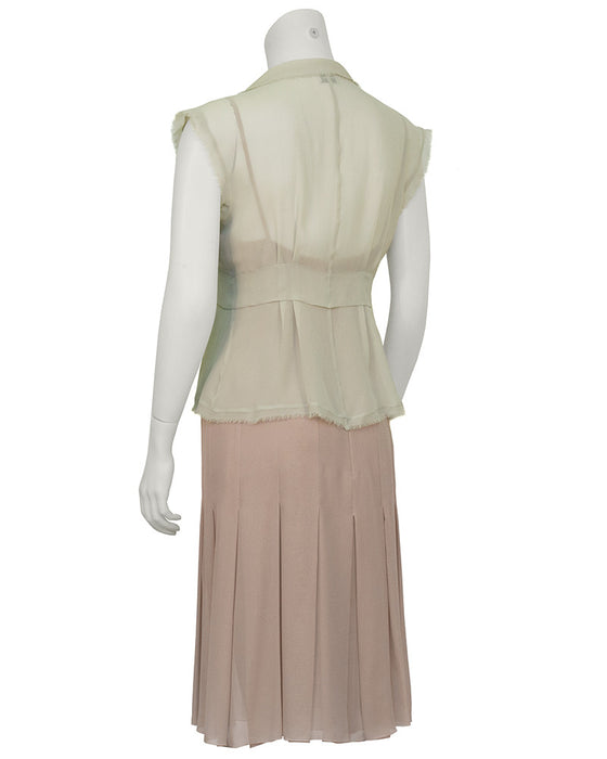 Taupe Chiffon Dress and Vest
