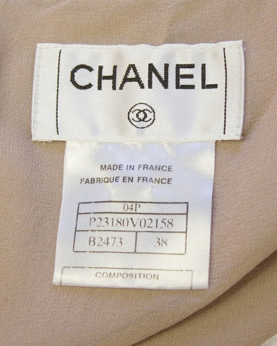 Taupe Chiffon Dress and Vest