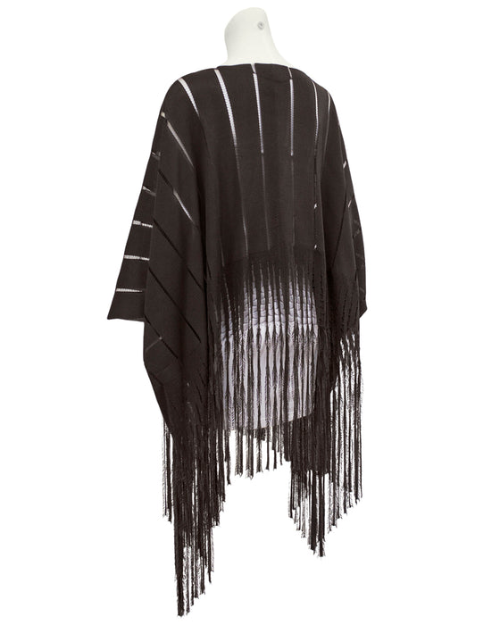 Brown Knit Poncho