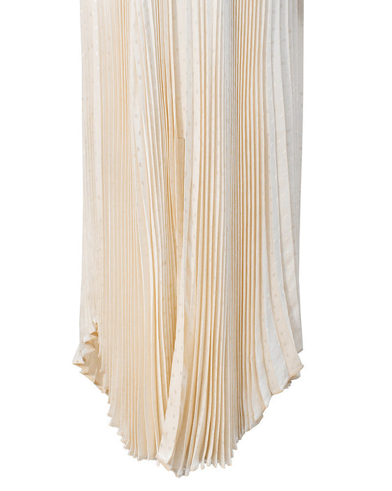 White Silk Peplum Gown