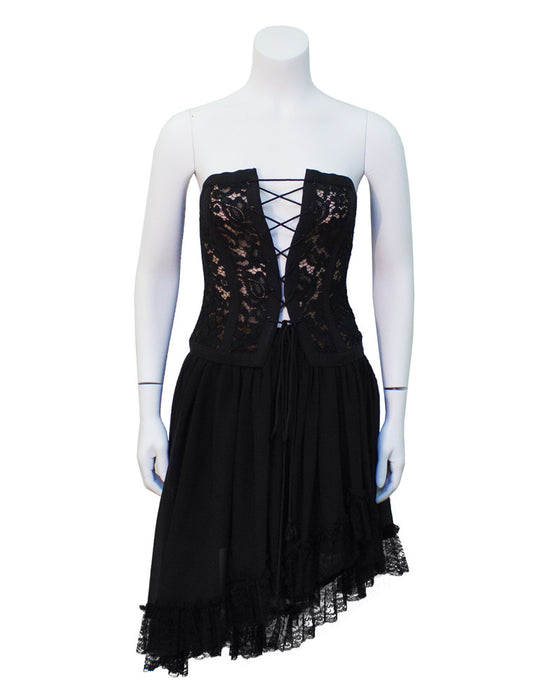 Black lace corset & chiffon skirt