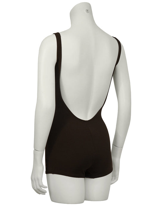 Brown One-Piece Swimsuit