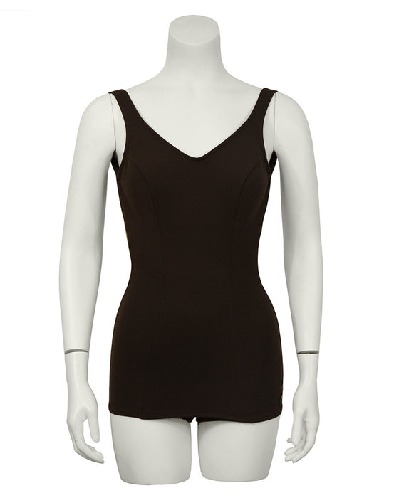 Brown One-Piece Swimsuit