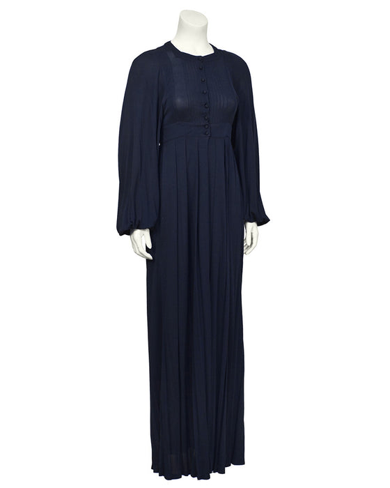 Navy Rayon Jersey Maxi Dress Vintage Couture Navy Rayon Jersey Maxi Dress Vintage Couture