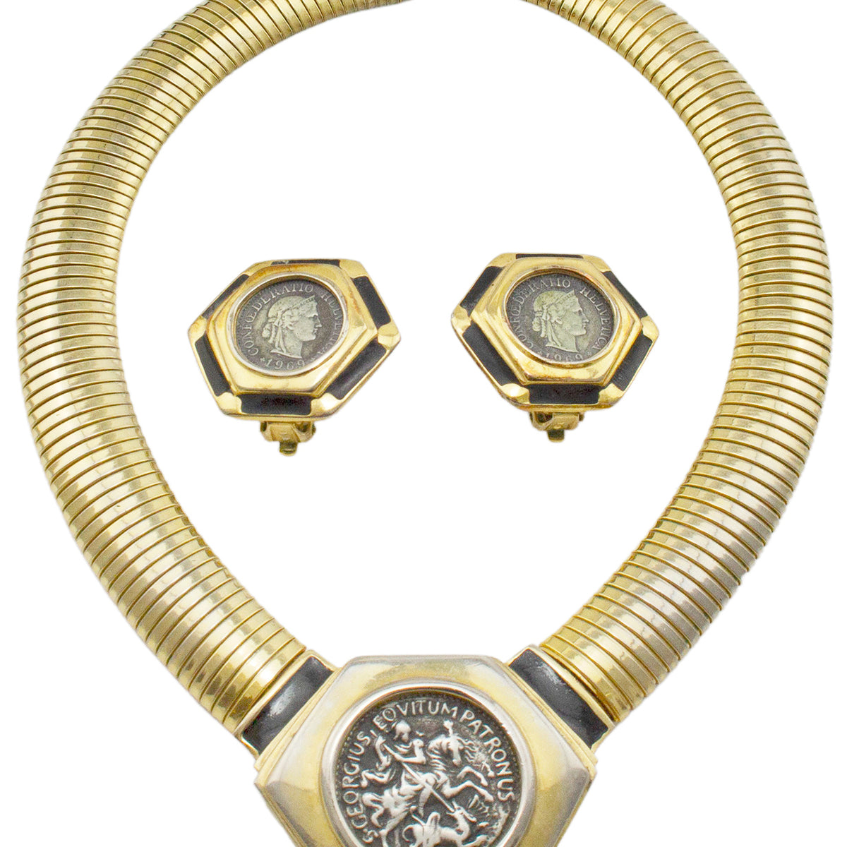 Roman Coin Necklace and Earring Set – Vintage Couture