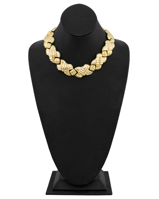 Gold Necklace, Earring and Bracelet Set
