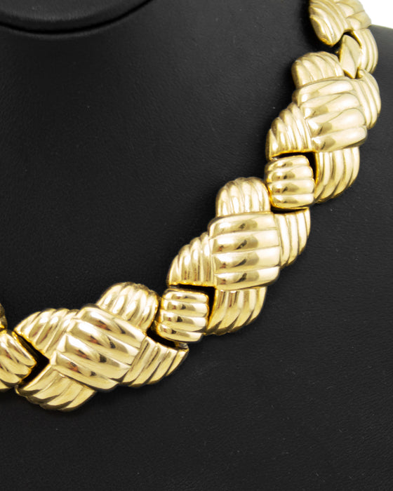 Gold Necklace, Earring and Bracelet Set