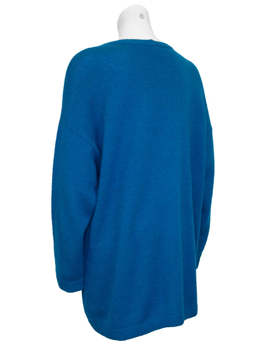 Blue Abstract Wool & Cashmere Sweater – Vintage Couture