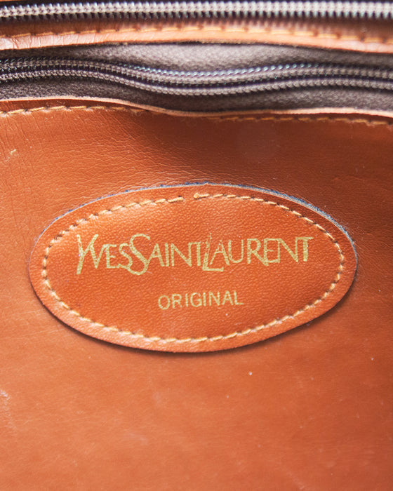Leather and Canvas Clutch