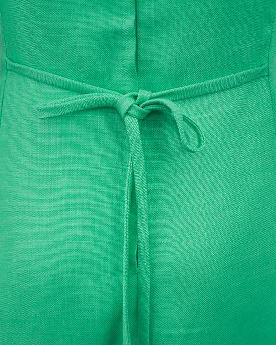 Green Dress with Embellished Pocket and Handbag