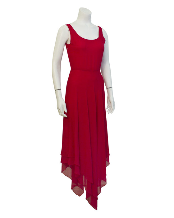 Red Gown with Caplet