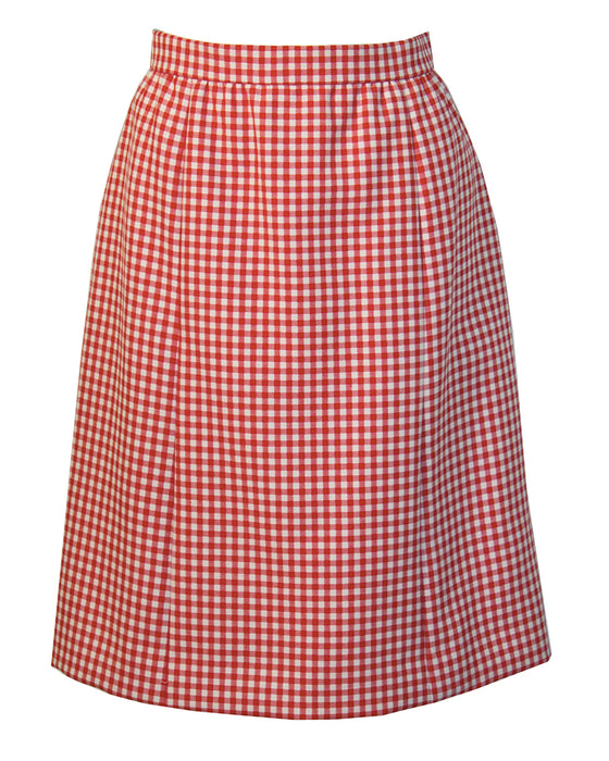 Red and White Gingham Skirt Suit