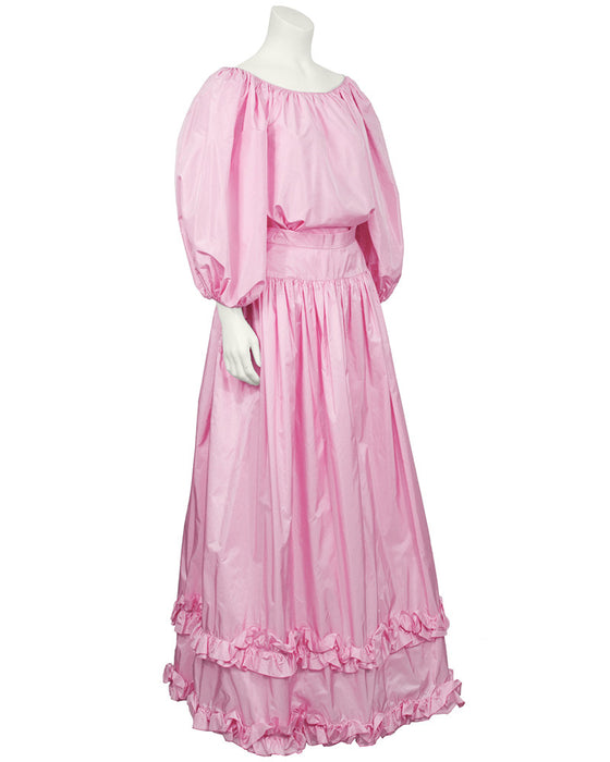 Pink Taffeta Evening Ensemble