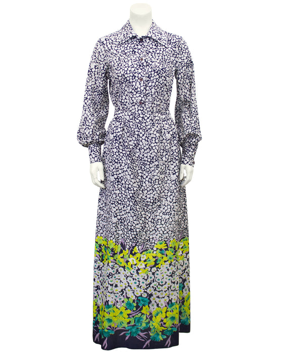 Navy and White Chintz Floral Ensemble