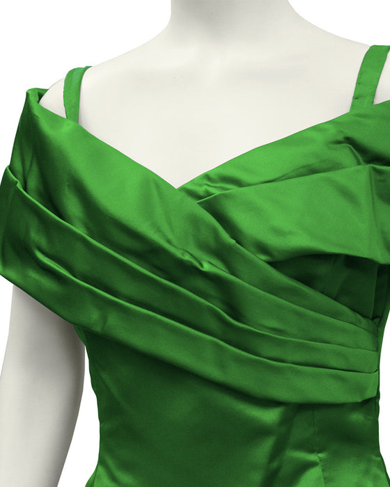 Emerald Green Satin Gown