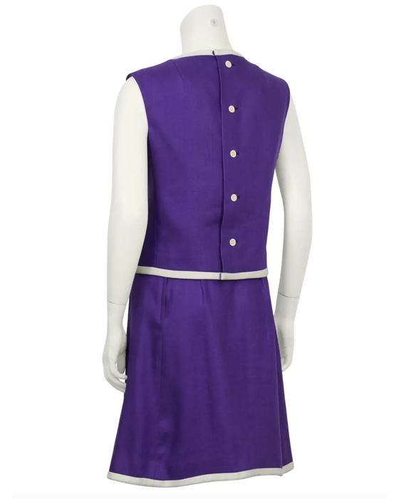 Purple Linen 3-Piece Skirt Suit