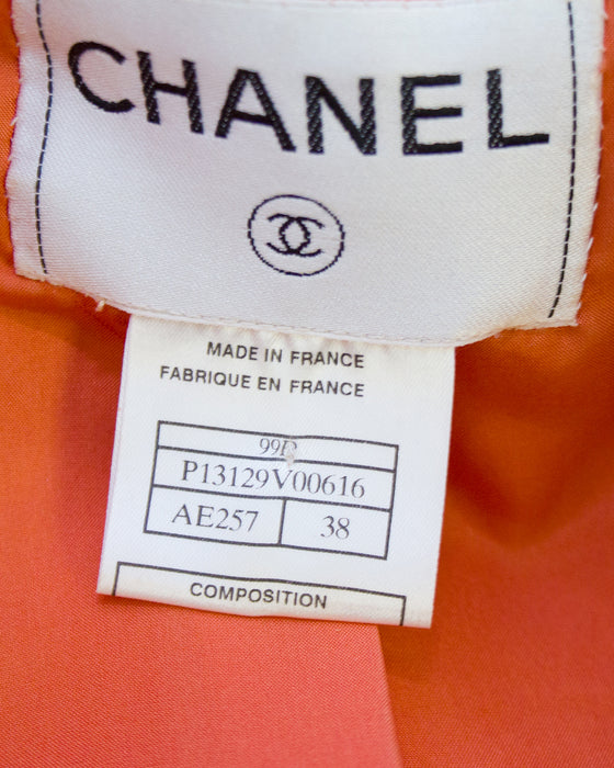 Orange Cropped Leather Jacket