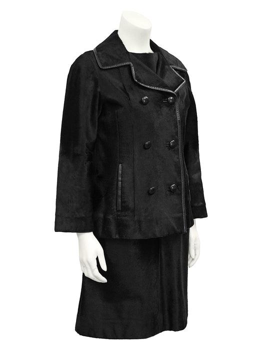 Black Pony Hair Dress and Jacket Set