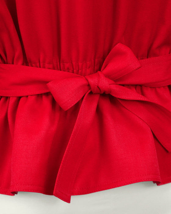 Red Tie Back Jacket