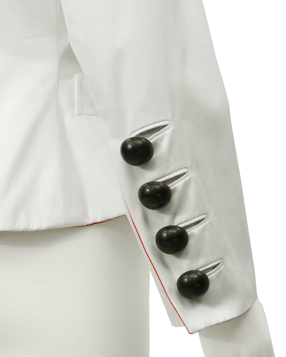 White Jacket with Black Dome Buttons
