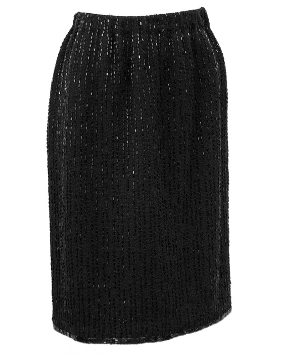 Black Knit Evening Suit with Art Deco Inspired Beading