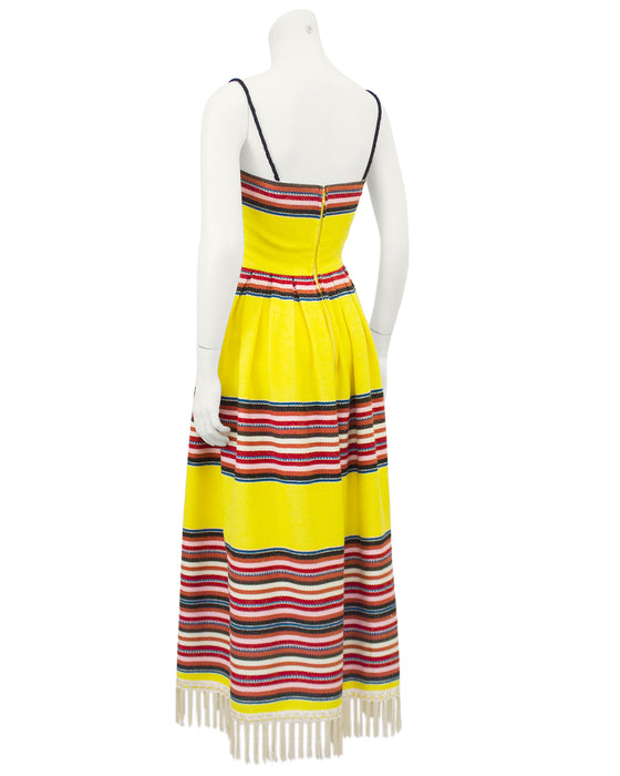 Yellow Mexican Blanket Maxi Dress