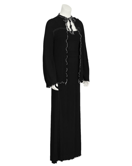 Black Jersey Maxi Dress and Jacket Set