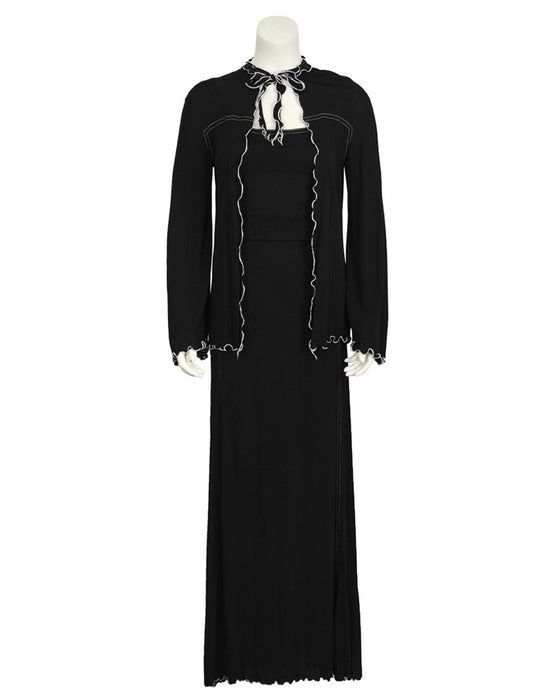 Black Jersey Maxi Dress and Jacket Set