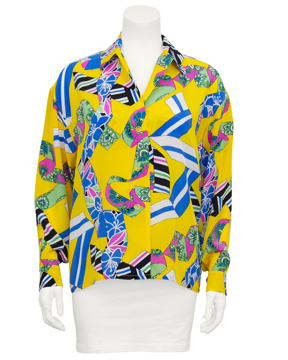 Yellow Print Blouse