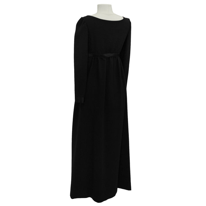 Black Empire Waist Gown with Bow