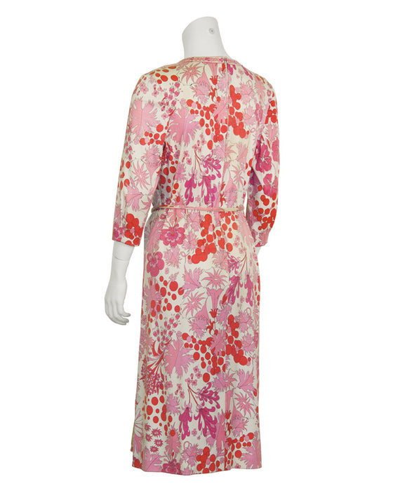 Pink Printed Cotton Floral Day Dress