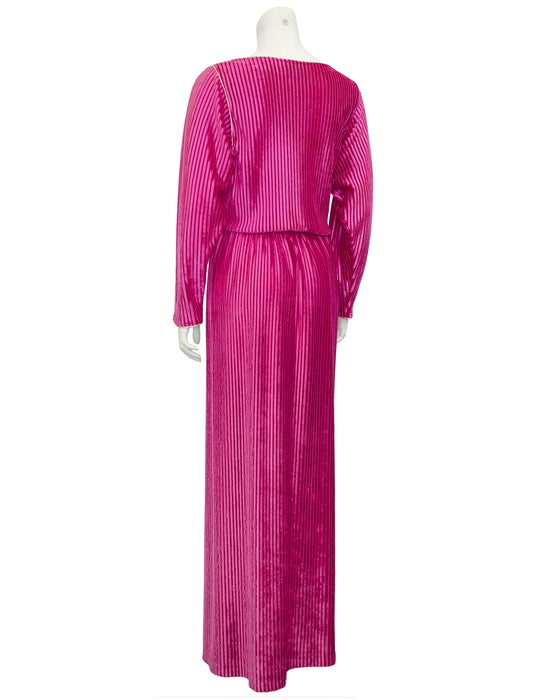 Pink Velour Hostess Gown