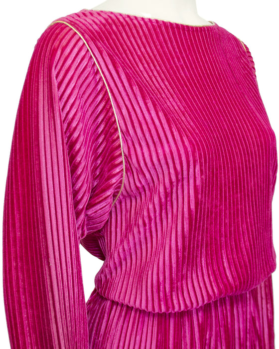 Pink Velour Hostess Gown