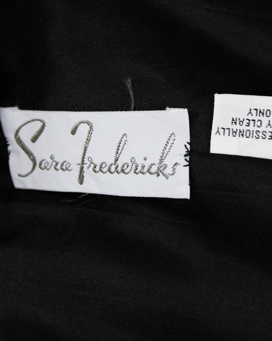 Black Wool Gown with Embellishment