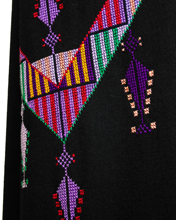 Black Embroidered Israeli Kaftan by Maskit
