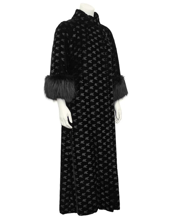 Black velvet evening coat top